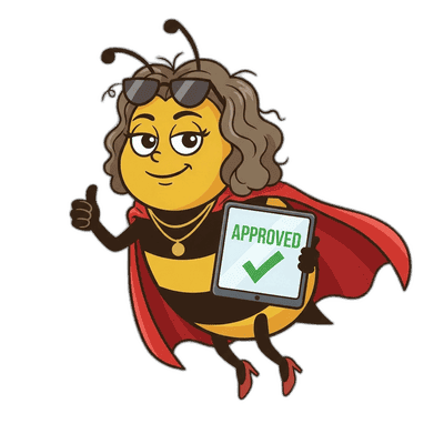 Bee reviewing content